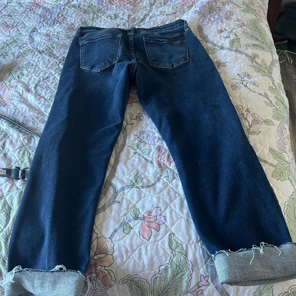 Dark Wash Rolled Hem Jeans Kancan